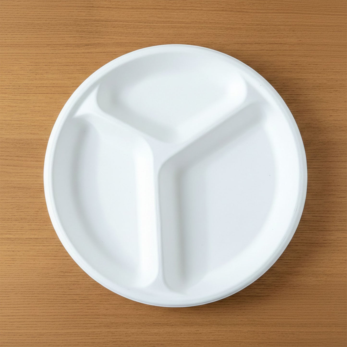 Vegnar 10 Inch 3-Compartment Round Compostable Bagasse Plate (10 Pc)