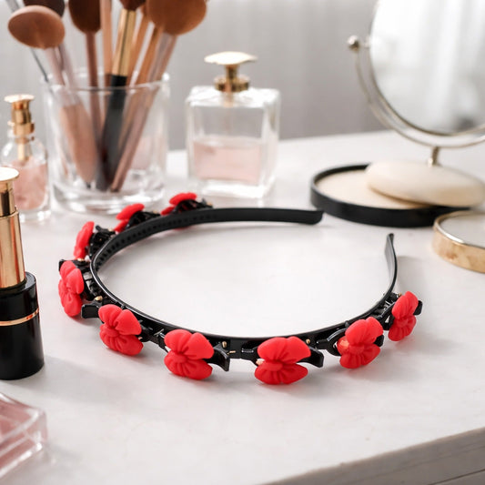 floral headband with clips