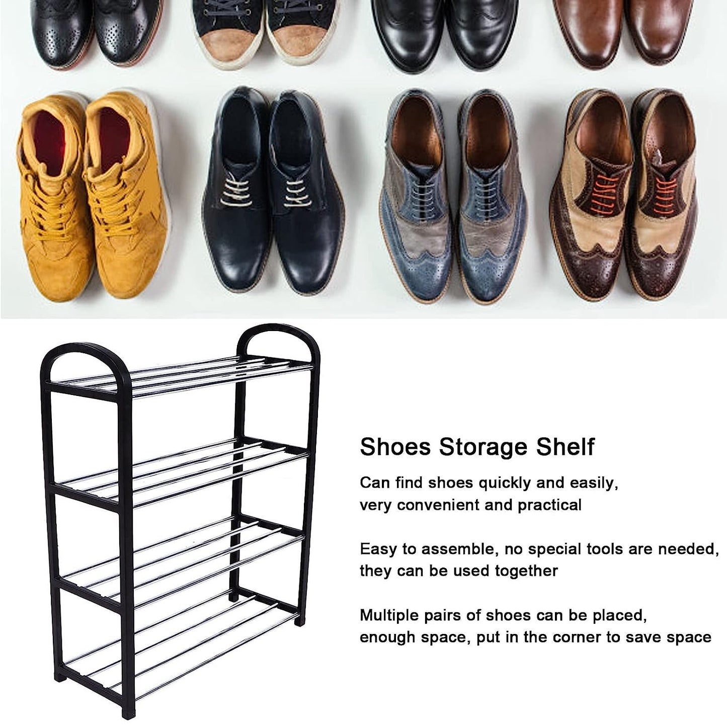  4 Shelves Shoe Rack - scale and size reference