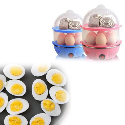  Egg Boiler Poacher Cooker Electric Steamer 2 Layer - scale and size reference