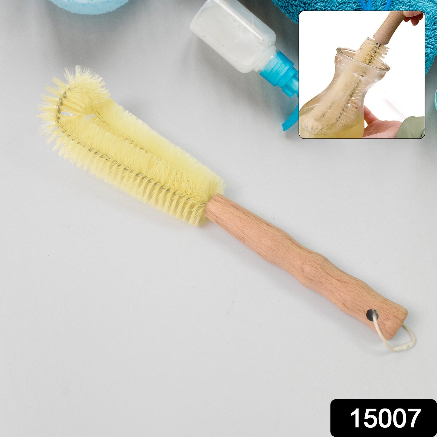 13 inch Bottle Brush, Bristle Brush with Wood Handle