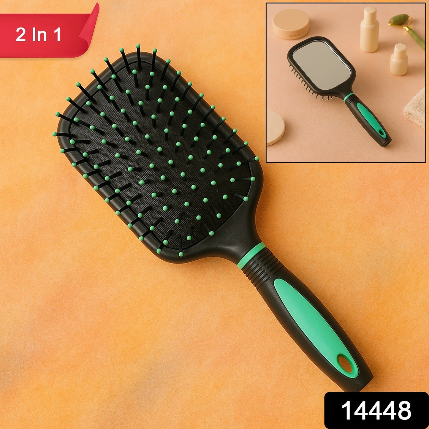 Foldable comb brush with mirror