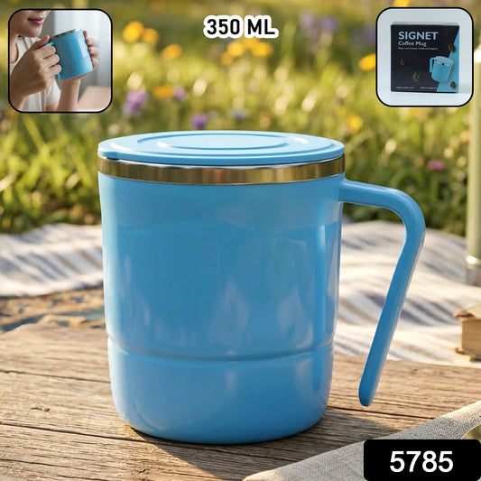 350ml Stainless Steel Mug: Insulated, Leakproof Lid, Hot/Cold Drinks (Mix Color)
