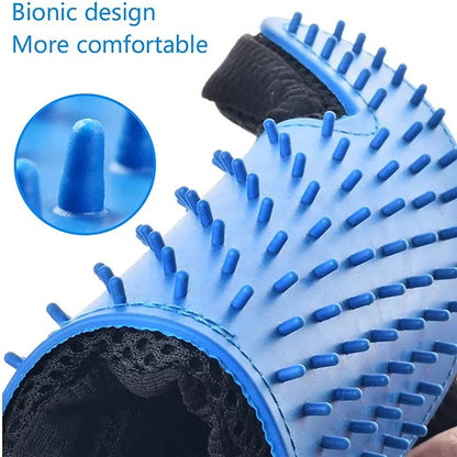 Reusable pet grooming brush glove