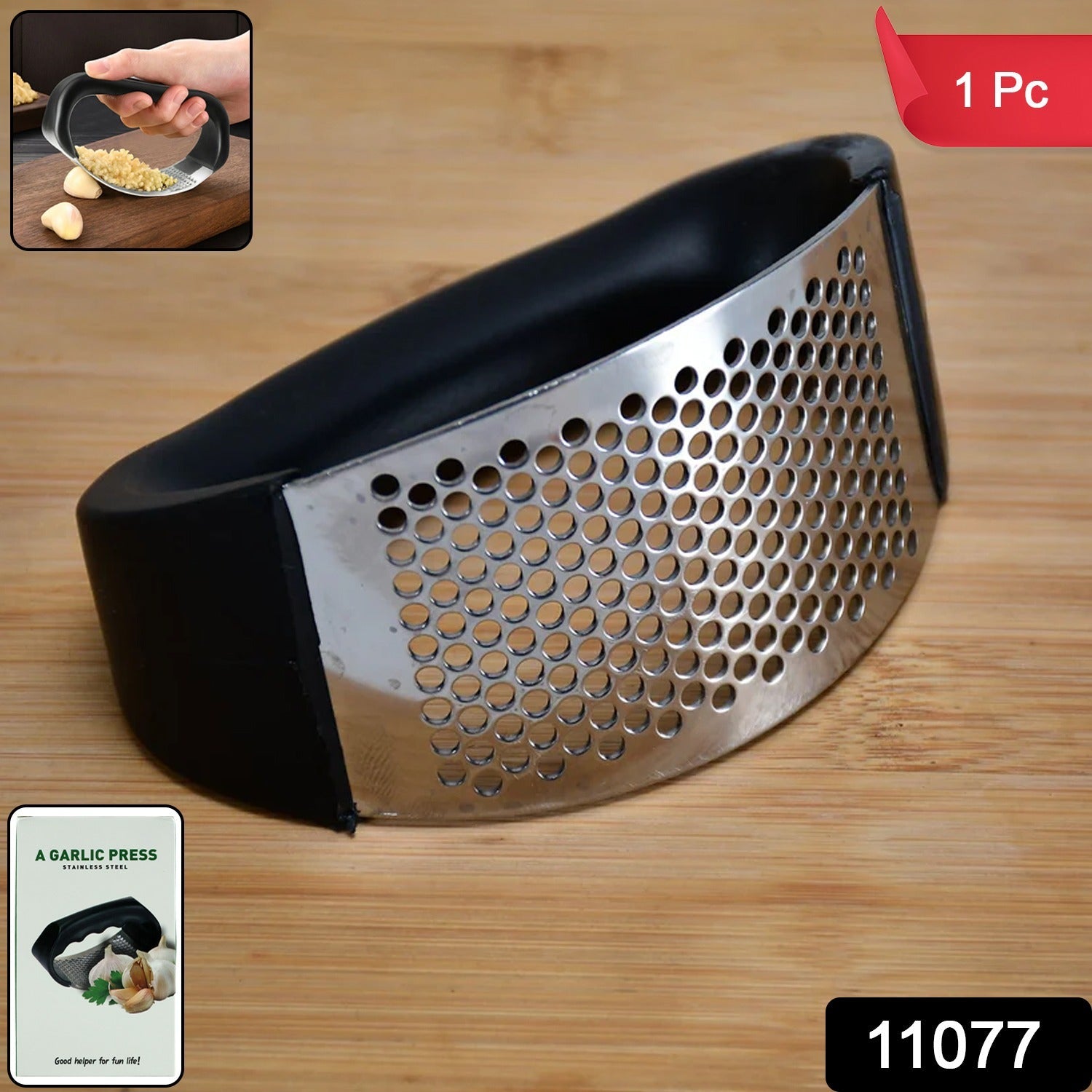 Stainless steel garlic crusher for easy cooking