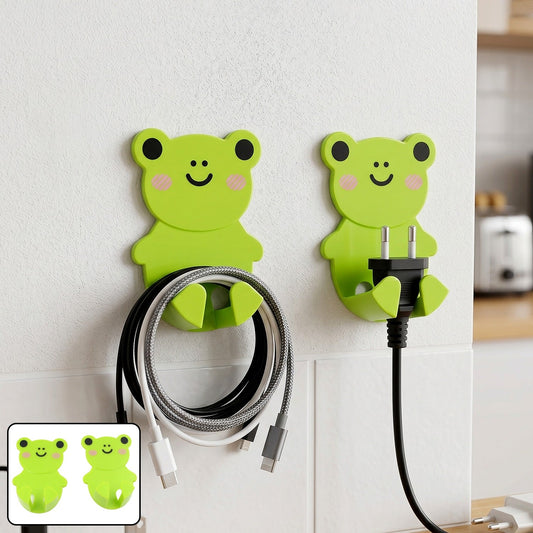 Plastic Adhesive Cable & Socket Holder – 2-Piece Set for Office, Home & Restaurant