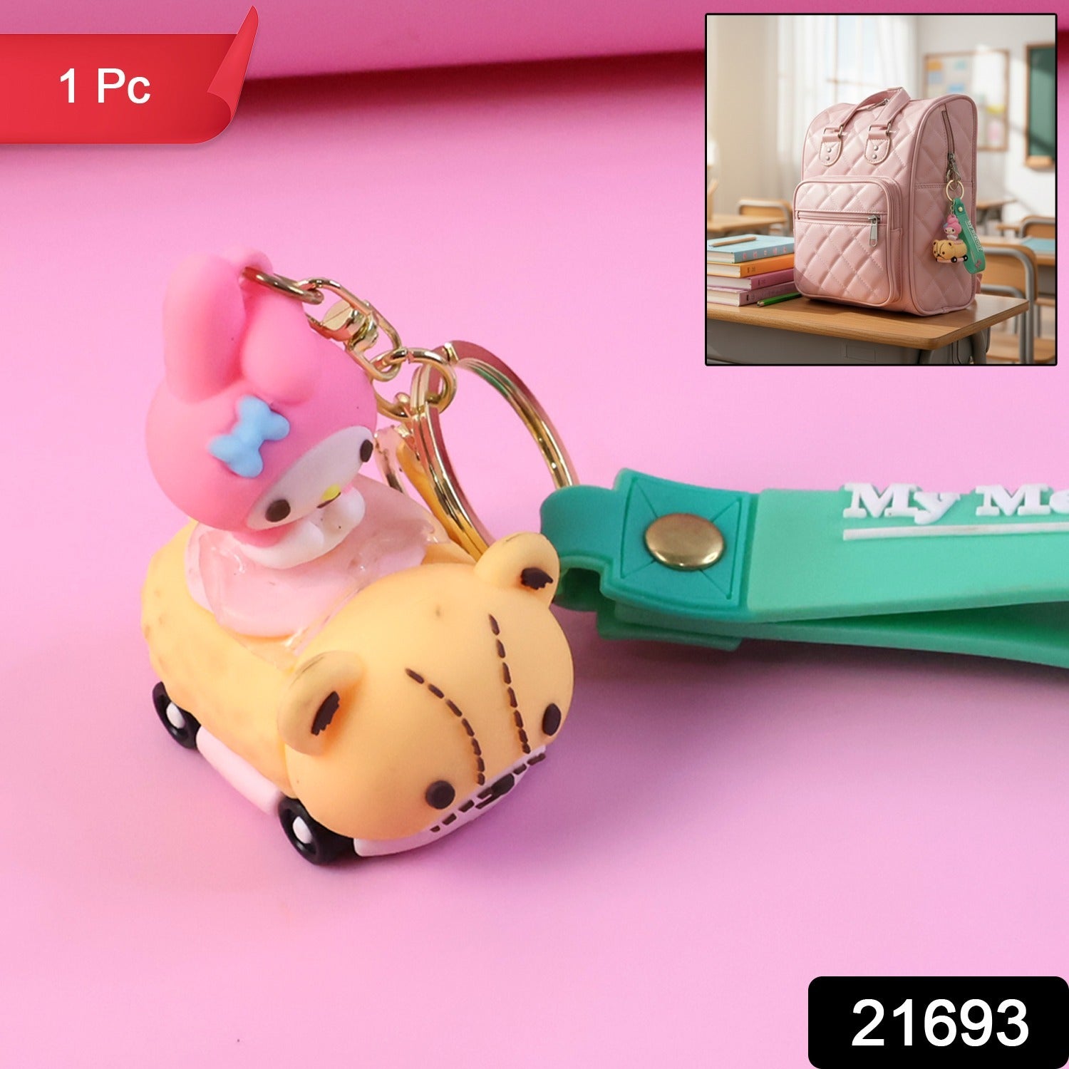 Adorable cartoon key ring charm