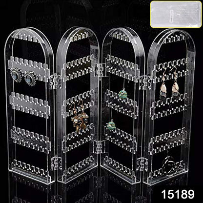 Foldable acrylic earring display stand 4 doors necklace rack India