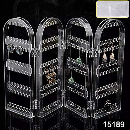 Foldable acrylic earring display stand 4 doors necklace rack India