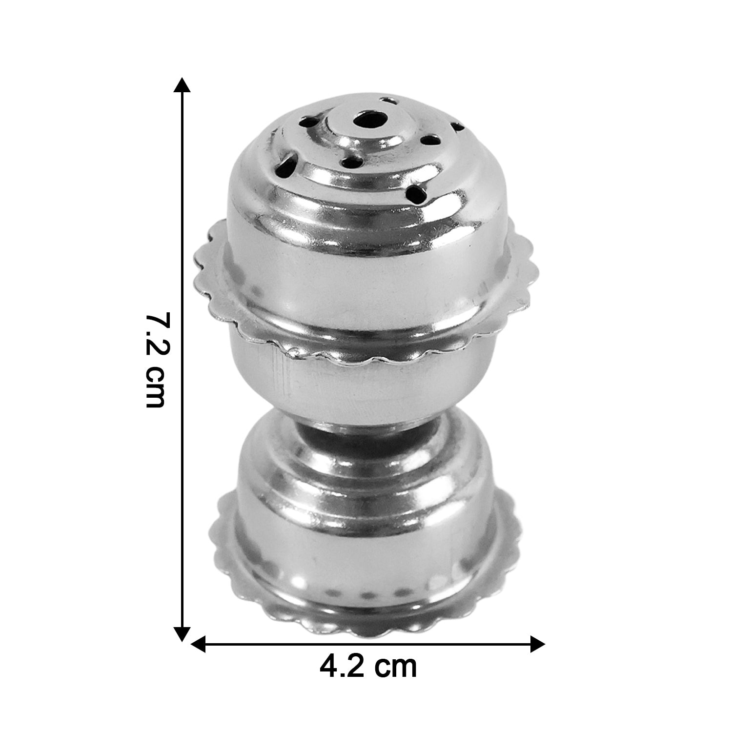 Polished metal incense stand        
