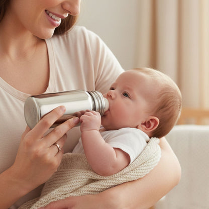 Leakproof steel infant milk bottle