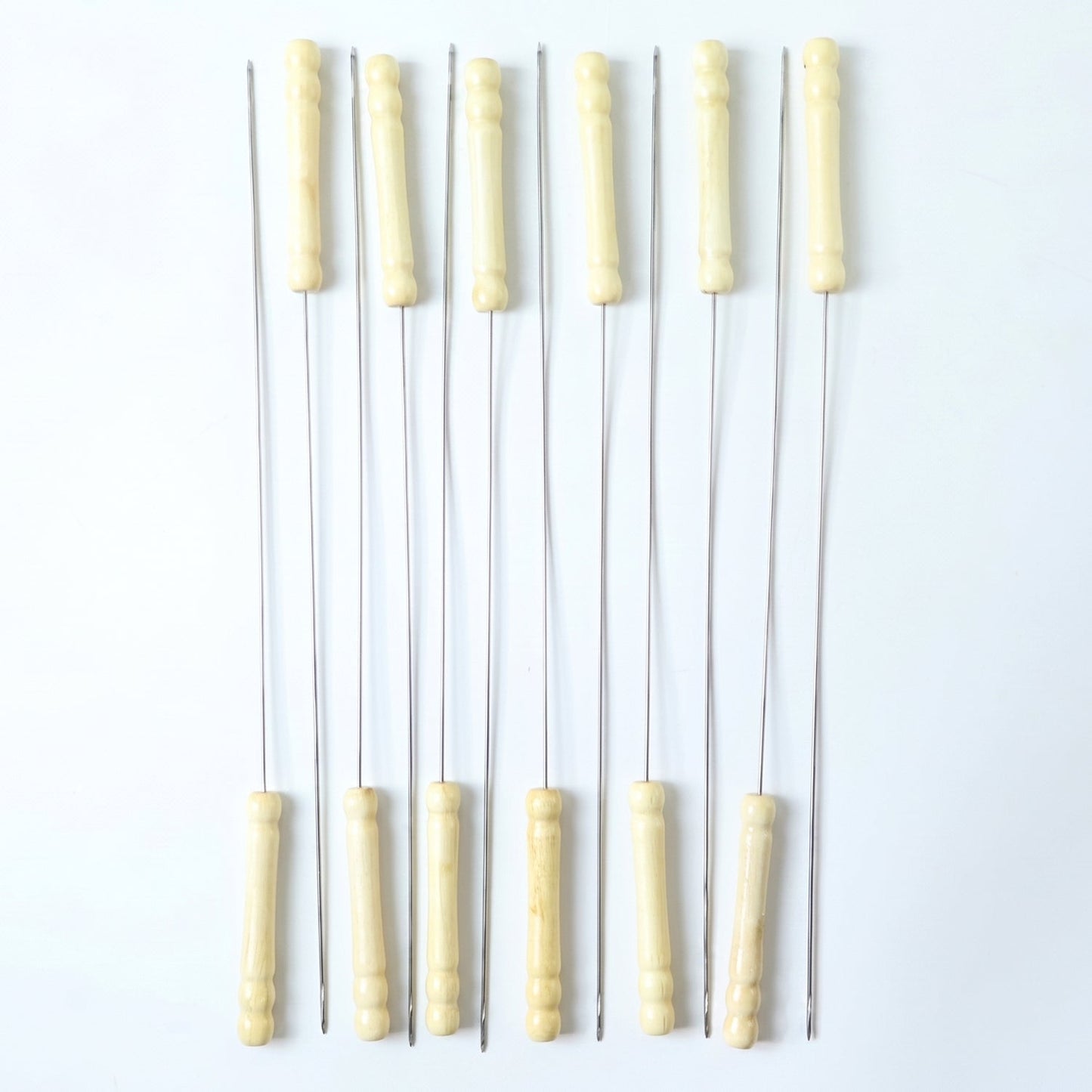 grilling skewers wooden handle set