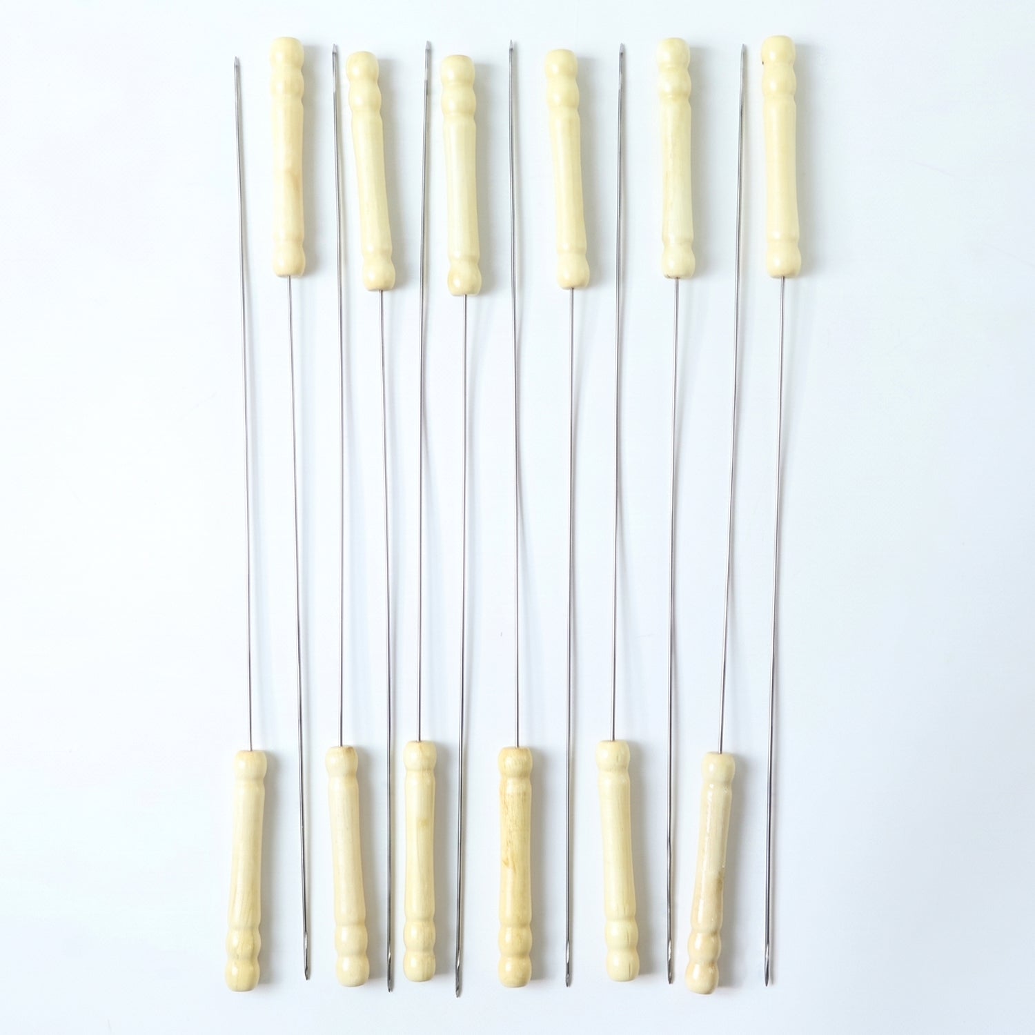 grilling skewers wooden handle set