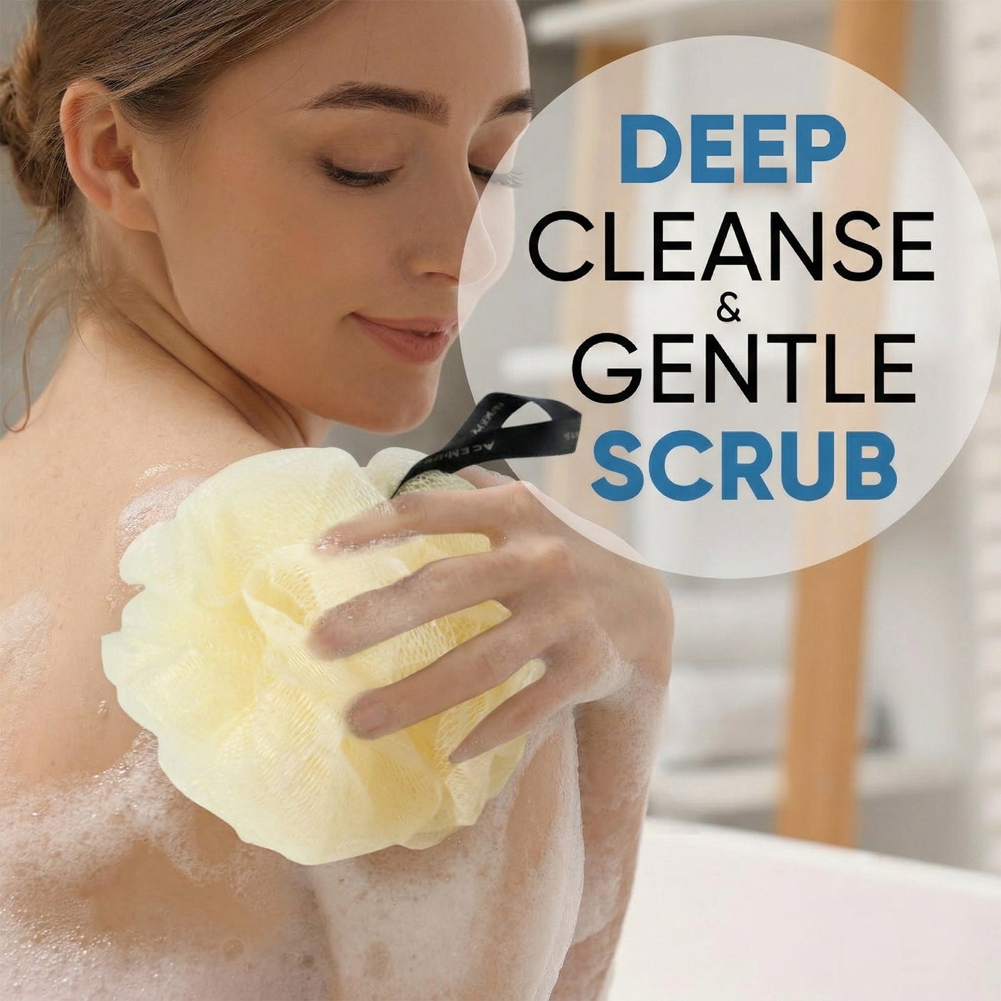 soft mesh shower scrubber