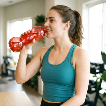 Plastic Dumbbell Shaped Water Bottle 550 ML for Fitness and Daily Hydration