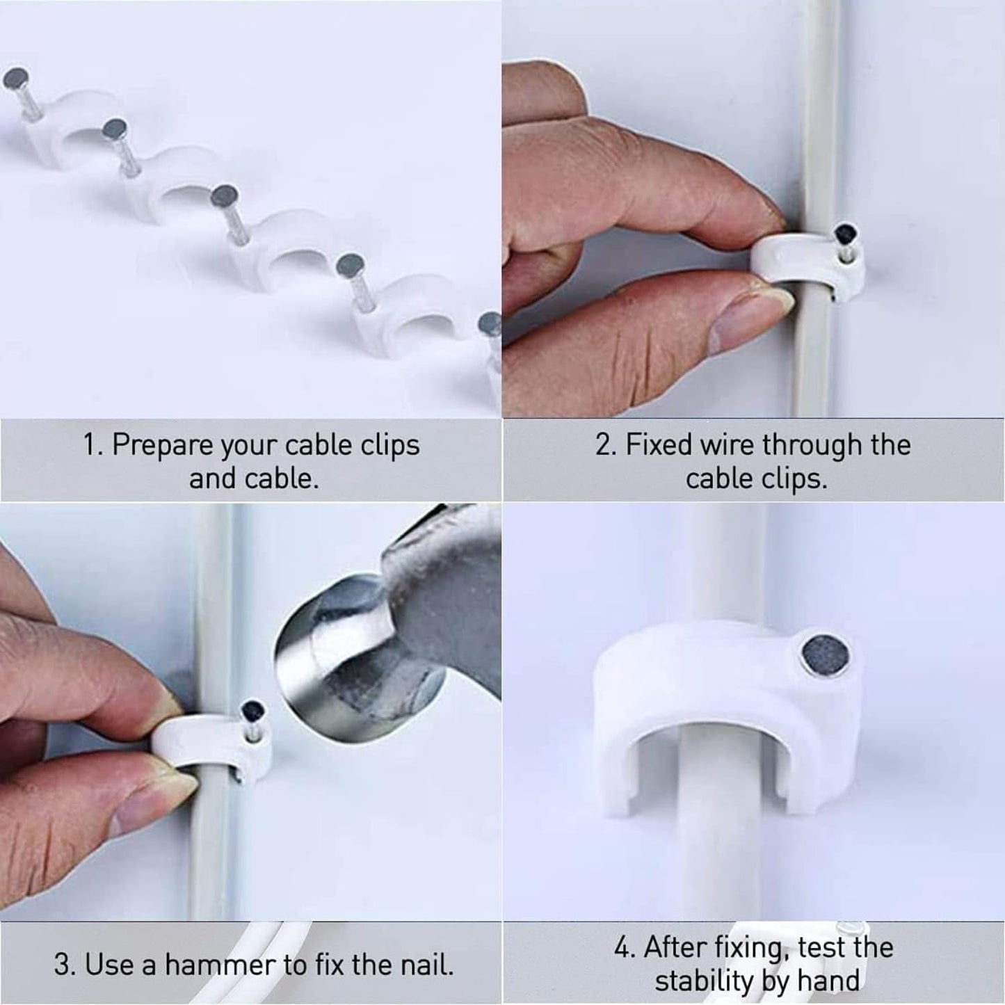 wall wire holder nail clips