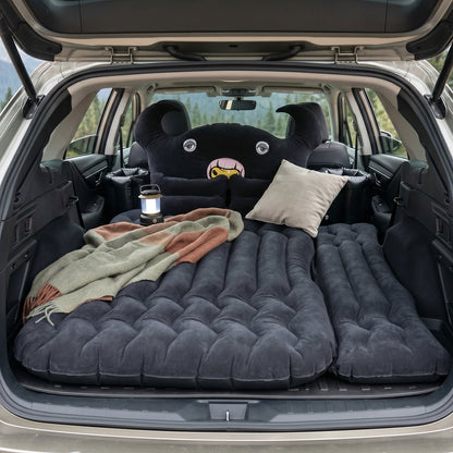 Car Air Mattress with Black Monster Pillow and Cushions for Kids and Adults (1 Set)