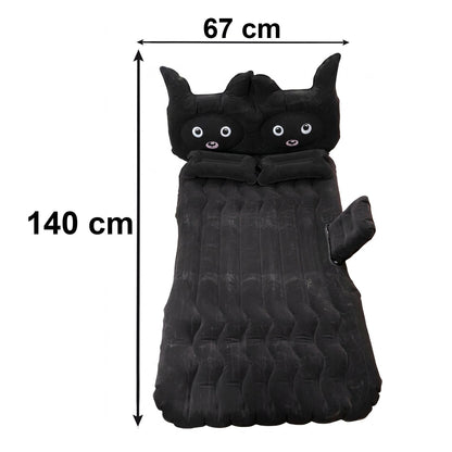 Cute Car Air Mattress Set with Black Cat Pillow for Comfortable Sleeping on the Go (1 Set)