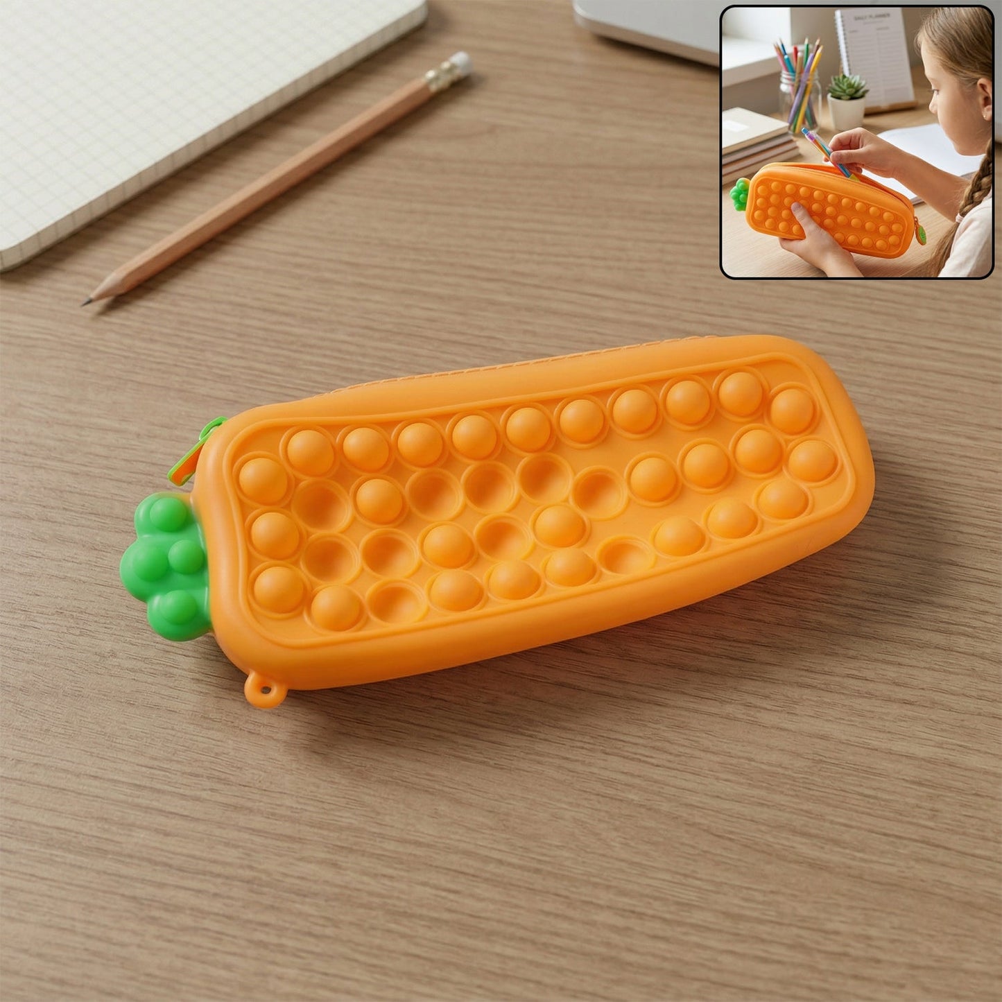 Pop It Pencil Pouch with Zipper (1 Pc)