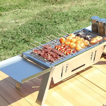 camping barbecue grill metal foldable