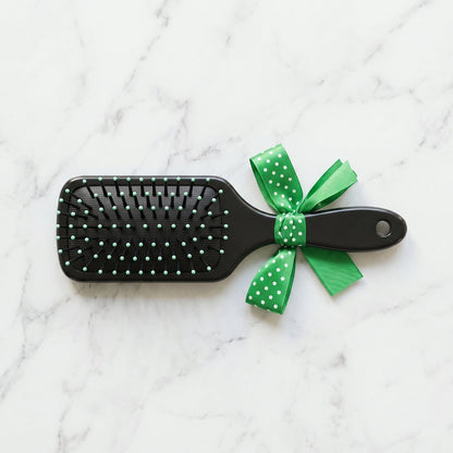 Kids Printed Hair Brush with Cute Ribbon Bow Handle Detangling Hair Comb (1 Pc)
