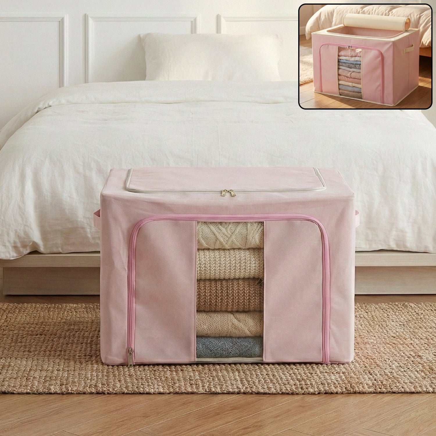  Foldable Fabric Clothes Storage Organizer Box - main product shot