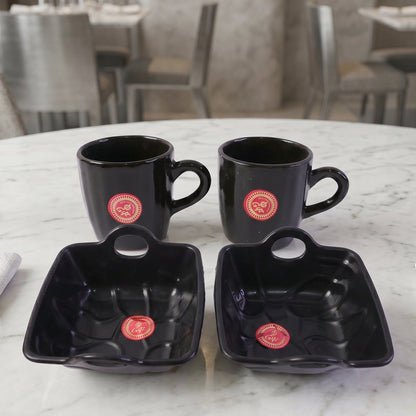 Play Station Ceramic Tea / cups / Mug Set With Handle Serving Bowl Milk Cup, Coffee Cup, Tea Cup, Breakfast Cup, Drinking Mug or Outdoor for Household, Gift for Birthday, Wedding Party (4 Pcs set)