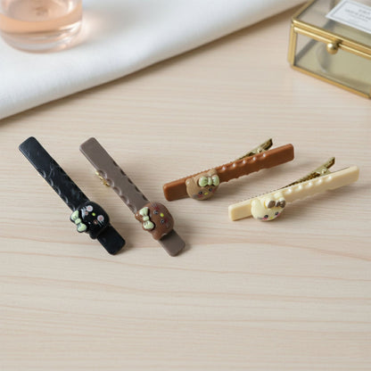 Cute Cartoon Cat Design Hair Clips Set (4 Pc)