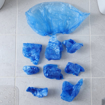 Disposable Plastic Shoe Cover Set with Elastic Fit (100 Pc Set)