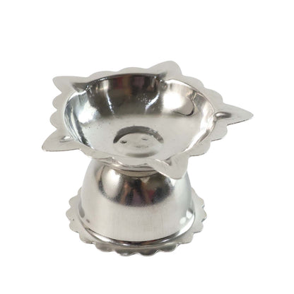 Polished metal diya stand        
