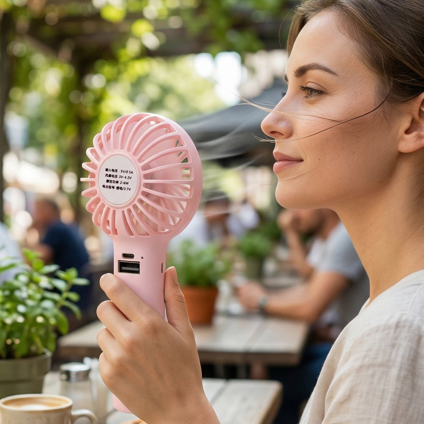 Portable Handheld Fan Rechargeable Mini USB Fan (1 Pc)