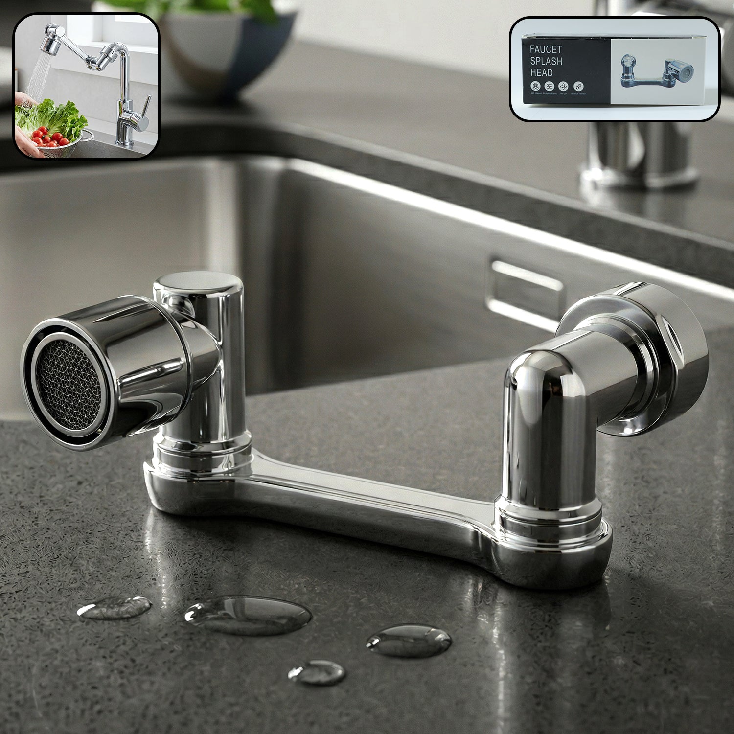 360 rotating faucet splash head