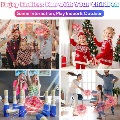  Flying Ball Toys USB Rechargeable RGB Lights - key feature close-up