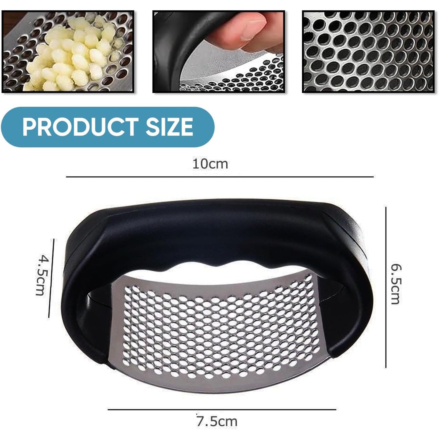 One-piece garlic crusher for everyday use