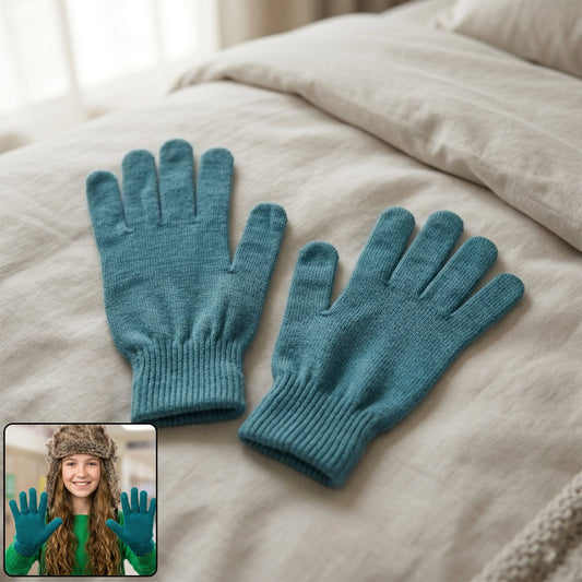 warm knitted winter gloves