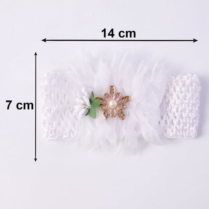 Cute Soft Elastic Floral Baby Headband Stylish Stretchable Hair Band (1 Pc)