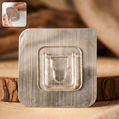 Transparent heavy duty waterproof self-adhesive wall hook on white background