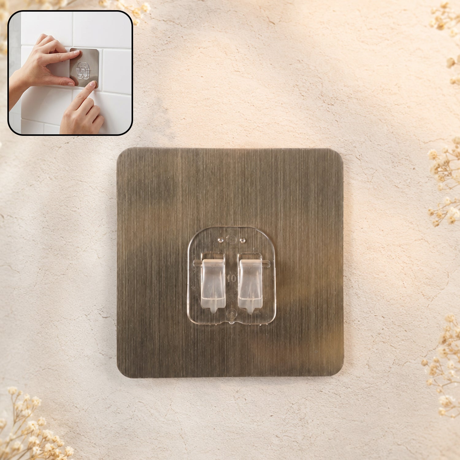 Self-Adhesive Metal Wall Hook Plate