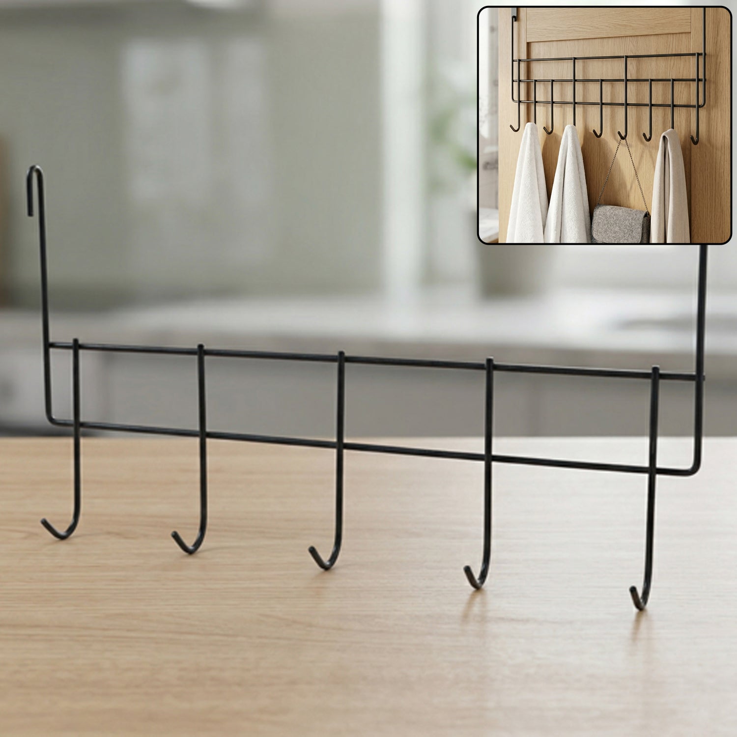 Over door metal hook rack