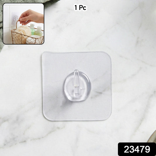 Clear Adhesive Single Wall Hook