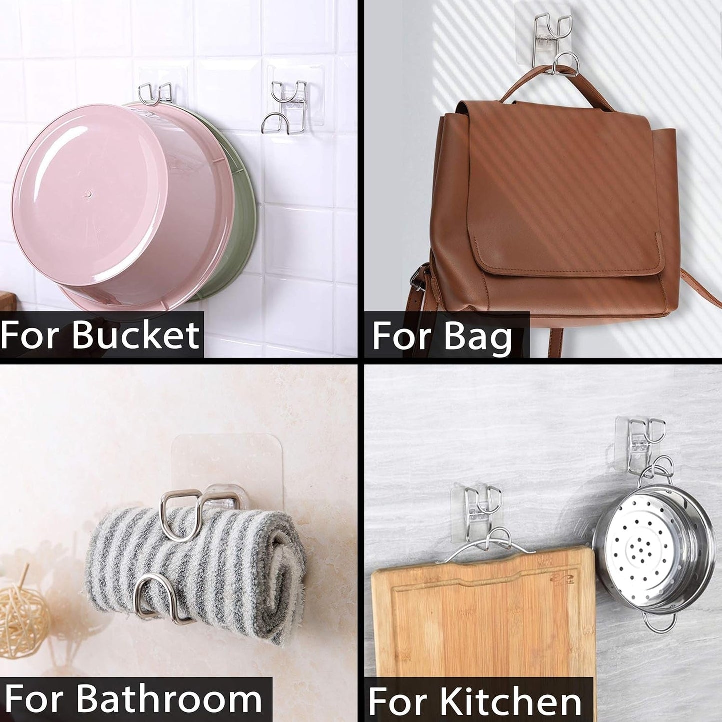 No Nail Stainless Steel Adhesive Hook 