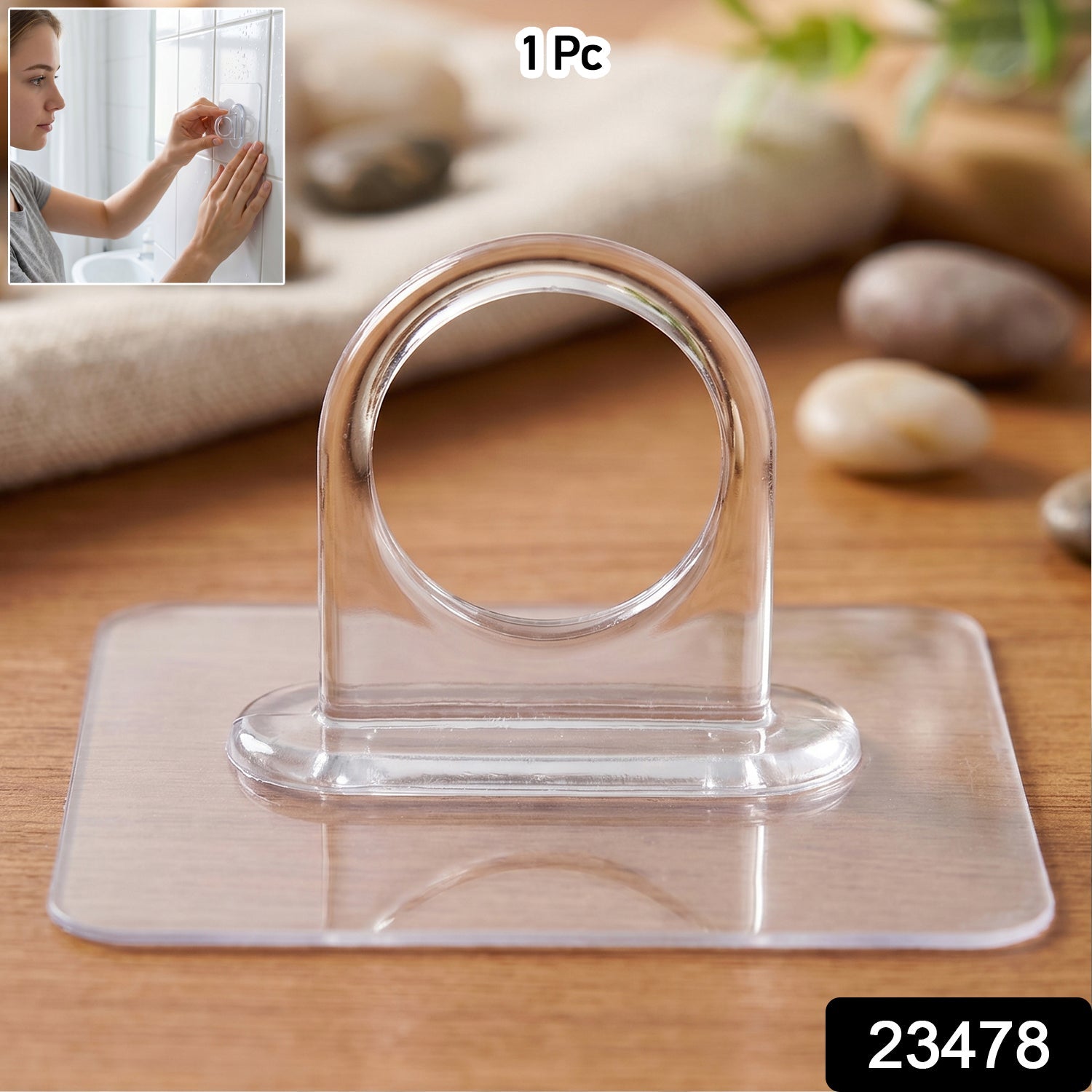 Clear Self-Adhesive Ring Wall Hook