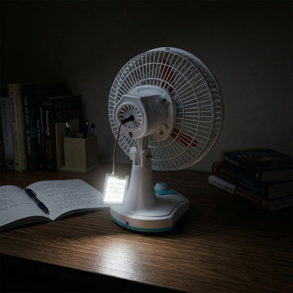 electric table fan with led light for emergency use