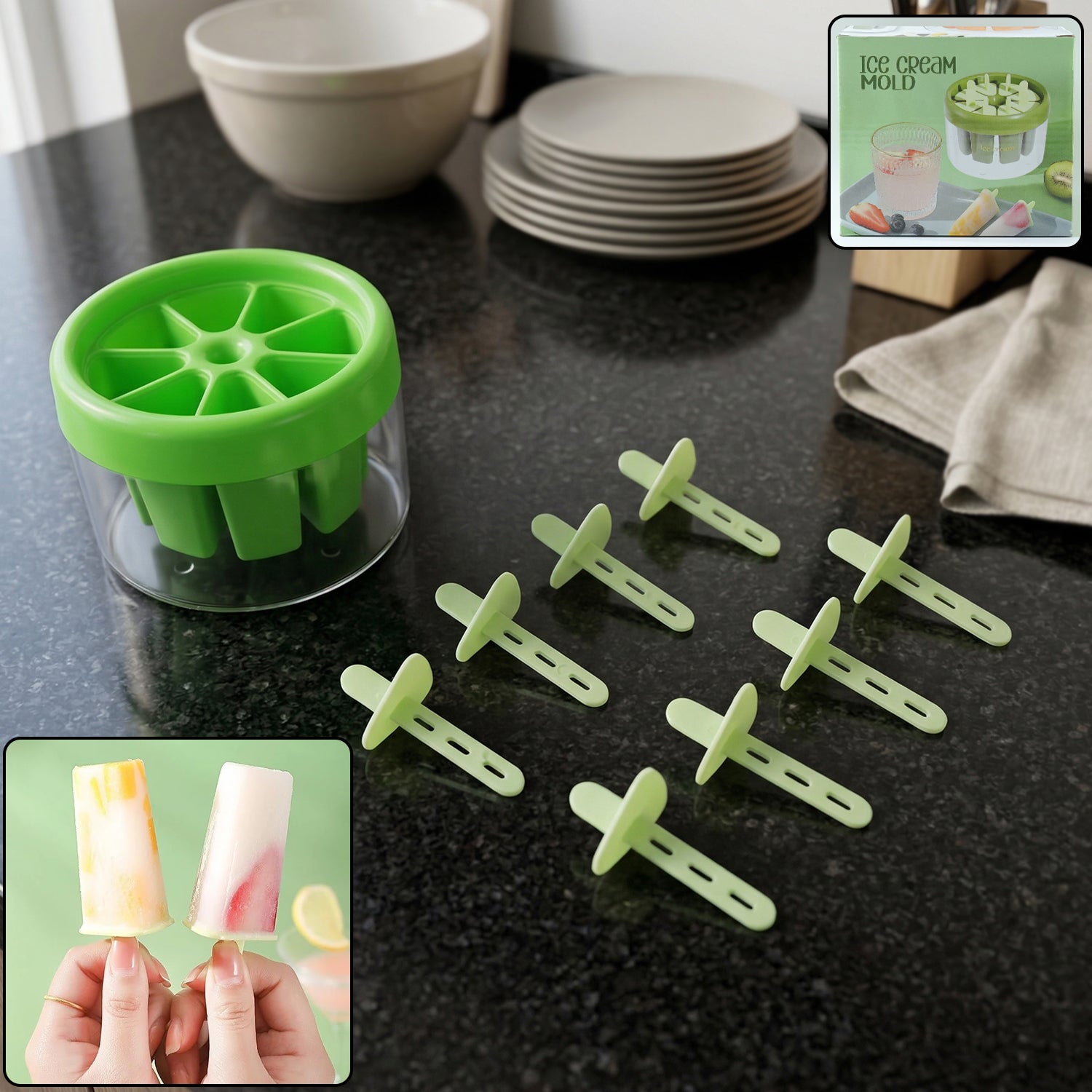 Plastic ice candy mold set
