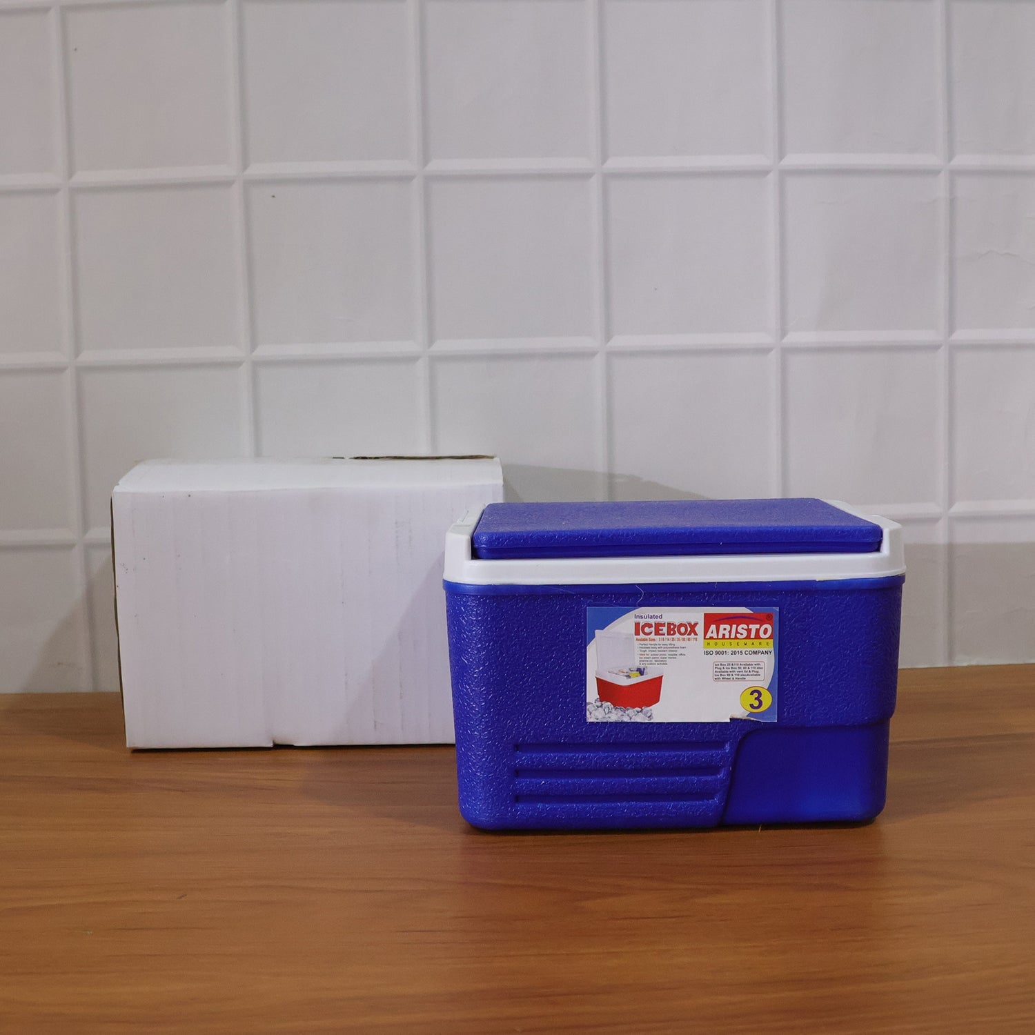 camping friendly ice storage container blue