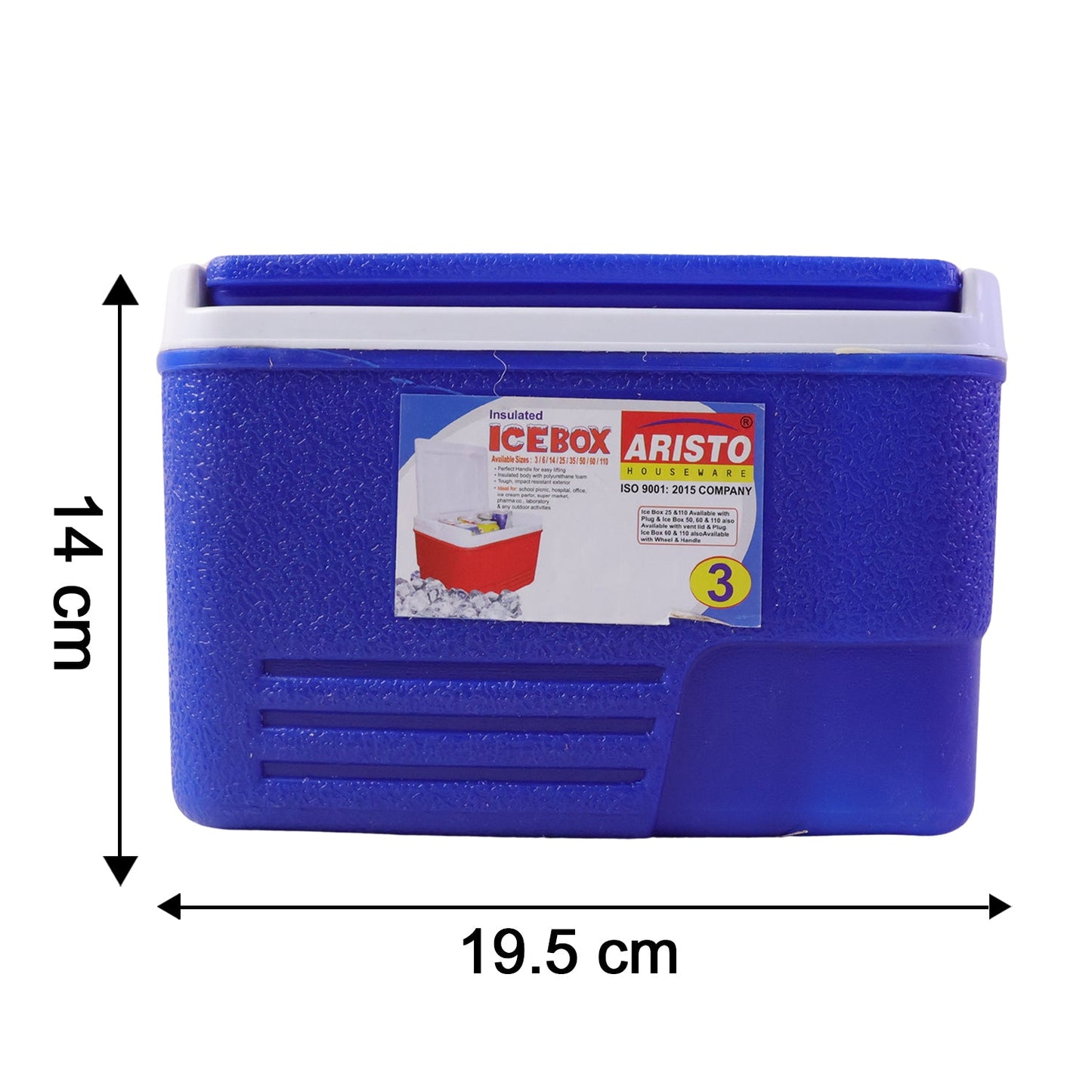 outdoor travel drink cooler box blue color