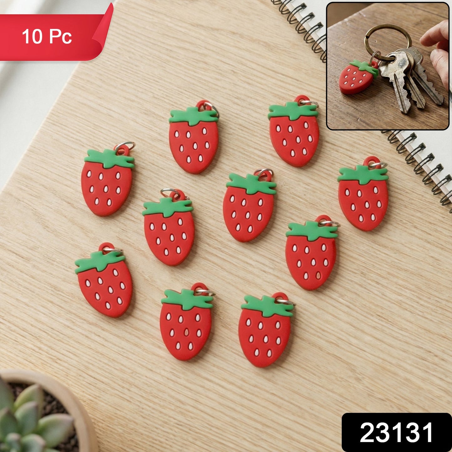 Strawberry fruit key ring