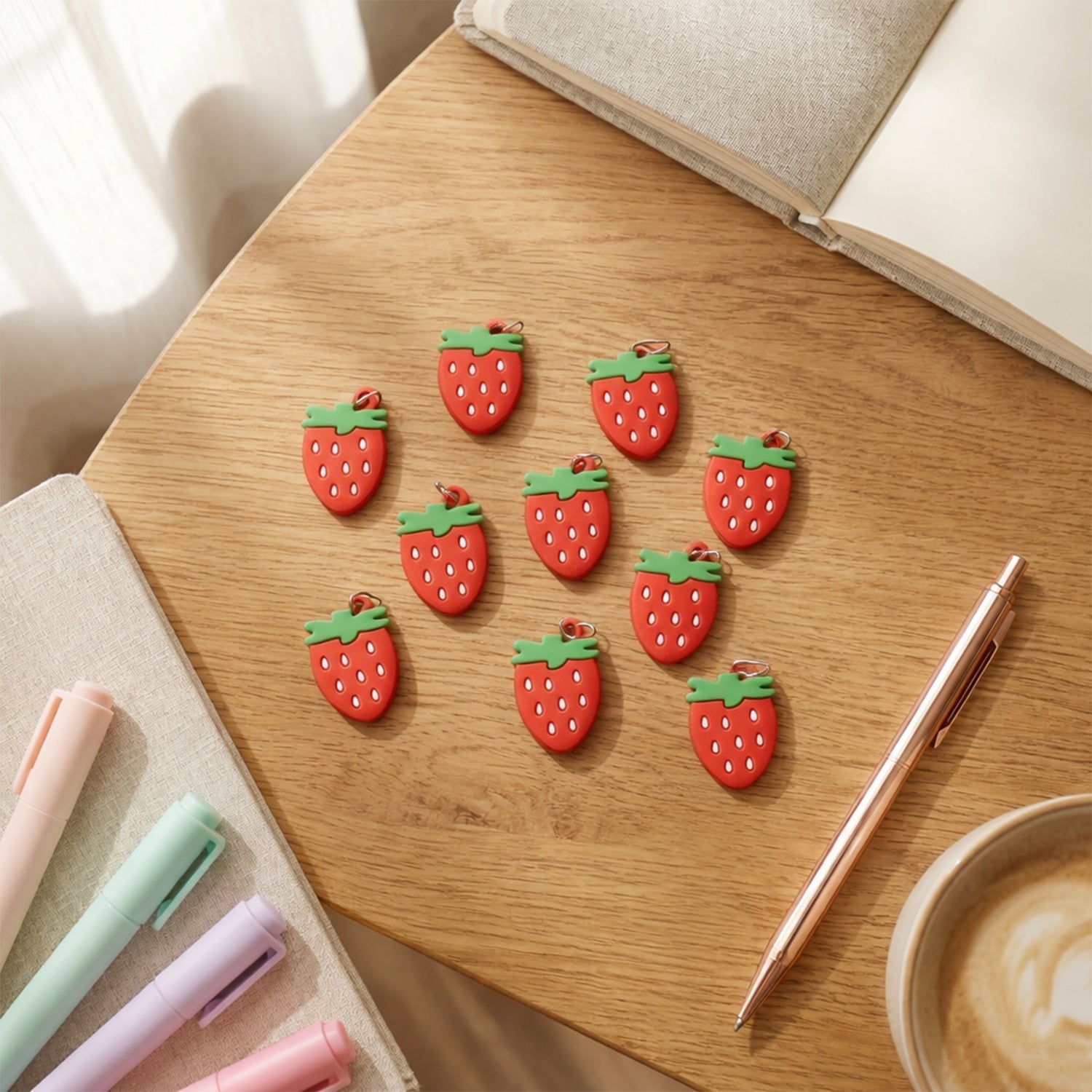cute strawberry bag charm