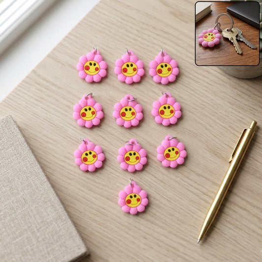Smiley flower bag charm