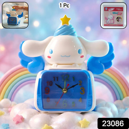 cute bunny angel table clock